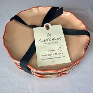 Hearth & Hand Stoneware Appetizer Plates - Cream and Orange